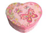 Pecoware / Heart-shaped Musical Jewelry Box, Fancy Butterfly
