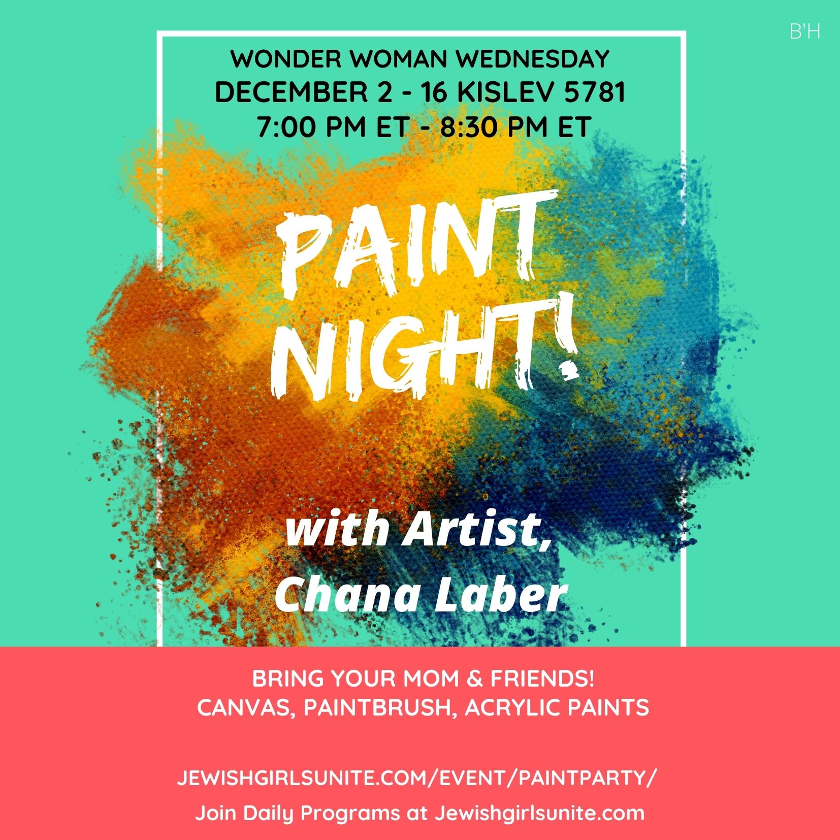 JGU Paint Night with Chana – Jewish Girls Unite